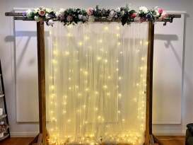 Ladder Arbour with Fairy Light Backdrop