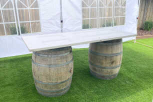Vintage Wine Barrel & Door Bar