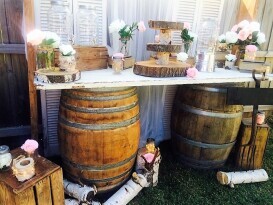 Vintage Wine Barrel & Door Bar