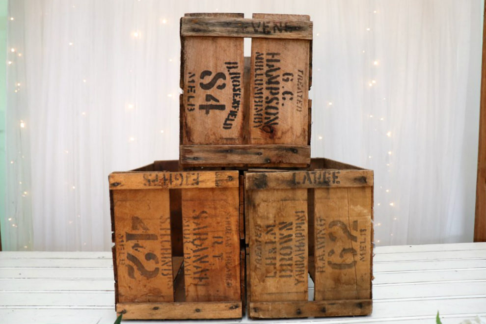 Rustic Fruit Box Medium Wooden Fruit Box | Country Charm Event Hire