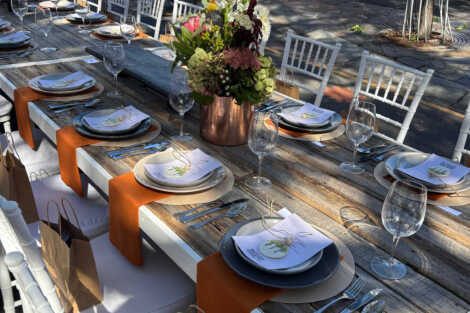 Wooden Trestle Table - 2.2m