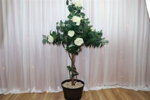 Potted Artificial Rose Tree