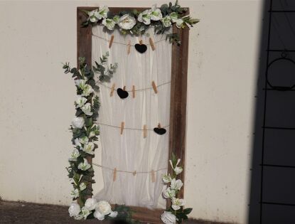 Rustic Seating Plan Display with flowers