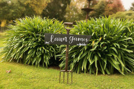 Lawn Games Garden Fork Sign