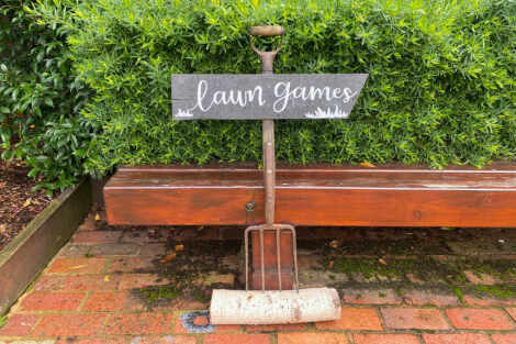 Lawn Games Garden Fork Sign