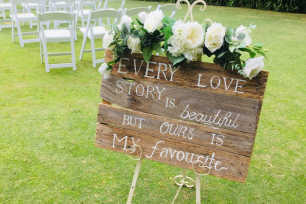 'Every Love Story' Rustic Sign'