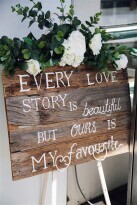 'Every Love Story' Rustic Sign'