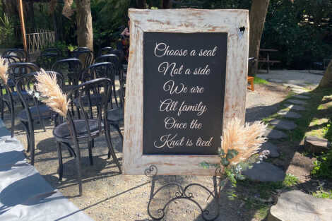 Choose A Seat, Not A Side' Ceremony Sign - White-wash