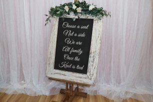 Choose A Seat, Not A Side' Ceremony Sign - White-wash