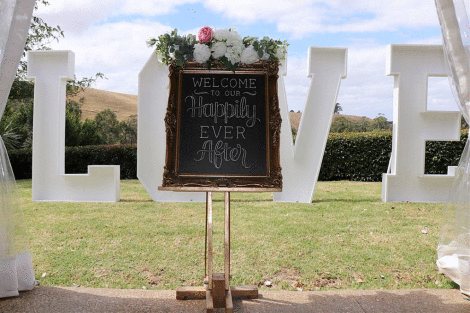 'Welcome To Our Happily Ever After' Gold Frame Sign