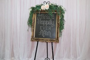 'Welcome To Our Happily Ever After' Gold Frame Sign