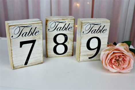 White-Wash Table Numbers