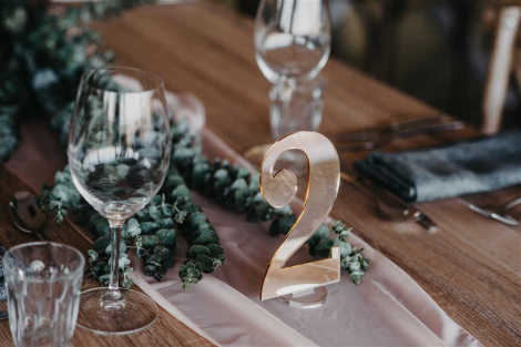 Gold Mirror Table Numbers