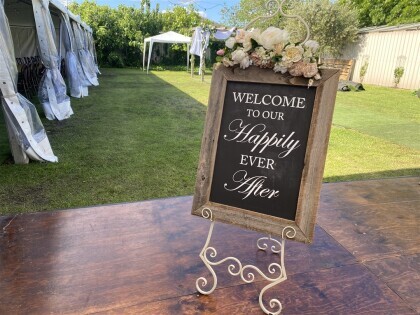 'Welcome to our Happily Ever After' - Rustic Sign