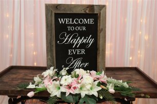 'Welcome to our Happily Ever After' - Rustic Sign