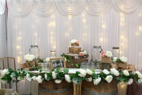 White Curtain Backdrop w/ Fairy Lights - 3m x 3m