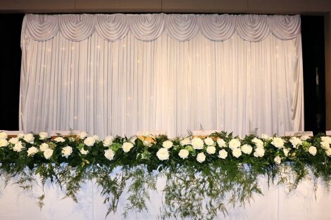 White Curtain Backdrop w/ Fairy Lights - 3m x 3m