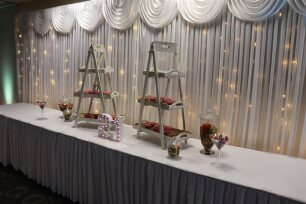 White Silk Draping with Fairy Lights