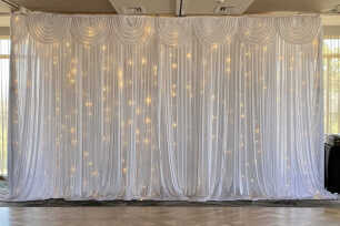 White Silk Draping with Fairy Lights