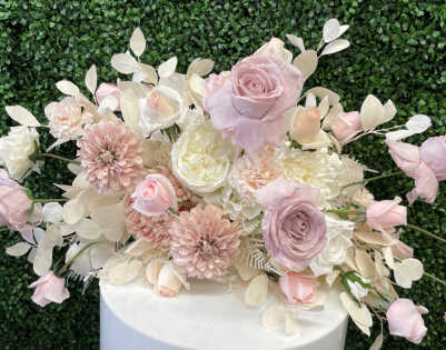 Faux Dusty Pink & White Florals (Set of 3)