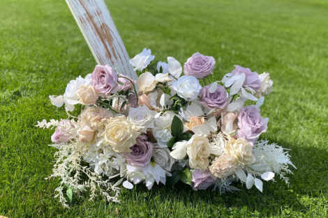 Faux Dusty Pink & White Florals (Set of 3)