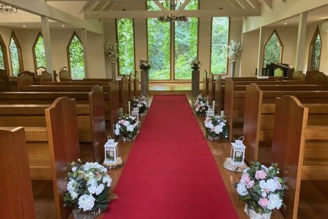 Artificial Flower Centrepiece - Pink, Green & White