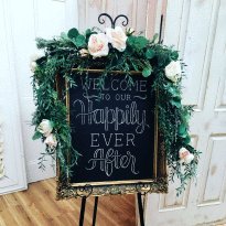 Large Roses & Foliage Garland for Easel - Jessica