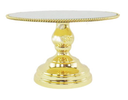 25cm Luxe Gold Mirror Cake Stand with Edge