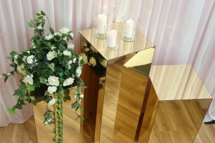 110cm Gold Mirror Plinths