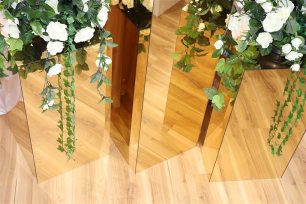 110cm Gold Mirror Plinths