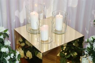 110cm Gold Mirror Plinths