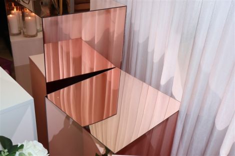 80cm Rose Gold Mirror Plinths