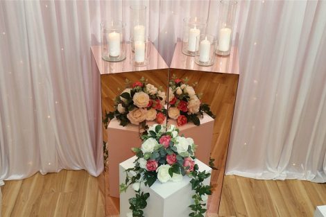 110cm Rose Gold Mirror Plinths