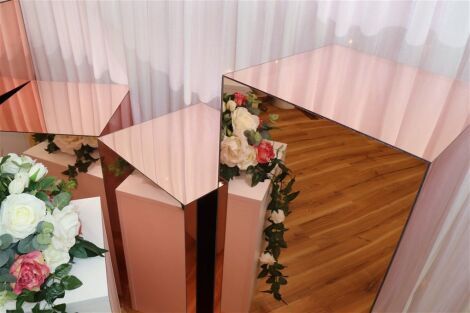 110cm Rose Gold Mirror Plinths