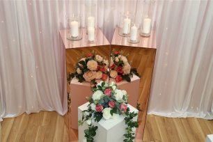 110cm Rose Gold Mirror Plinths