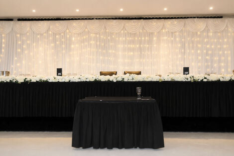 Bridal Table Backdrop with Fairy Lights