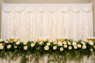 Bridal Table Backdrop with Fairy Lights