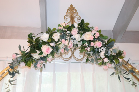 Soft Pink Roses & Greenery Arbour Flowers - Melissa