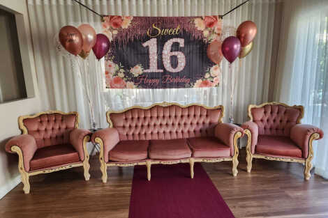 Dusty Pink Vintage Couch 4 Piece Package 