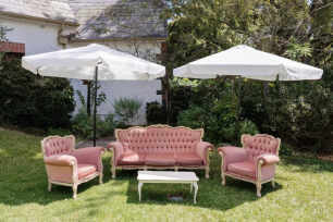 Dusty Pink Vintage Couch 4 Piece Package 