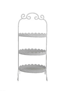 White Food Stand - Three Tier