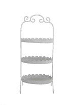 White Food Stand - Three Tier