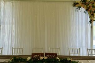 White Ruffle Tulle Backdrop 3m