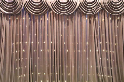 Black Curtain Backdrop w/Fairy Lights 3m