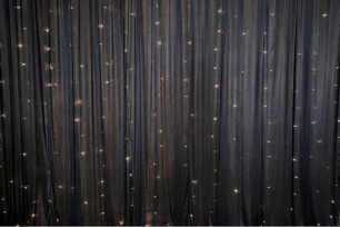 Black Curtain Backdrop w/Fairy Lights 3m x 3m