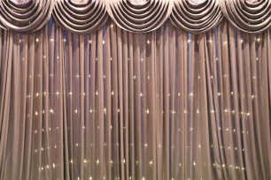 Black Curtain Backdrop w/Fairy Lights 3m