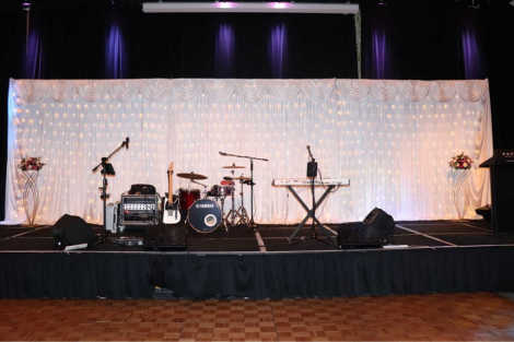 White Curtain Backdrop w/ Fairy Lights - 9m