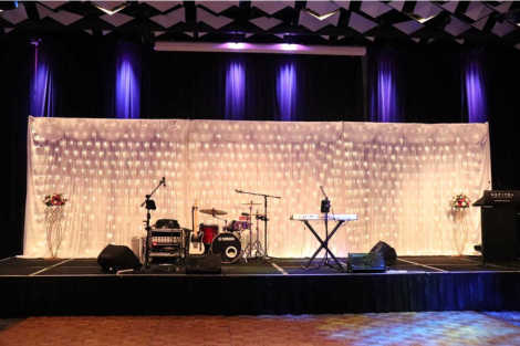 White Curtain Backdrop w/ Fairy Lights - 9m