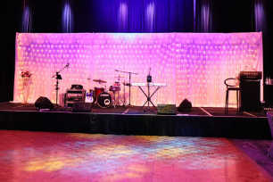 White Curtain Backdrop w/ Fairy Lights - 9m x 3m