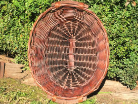 Brown Willow Basket Tray - Oval